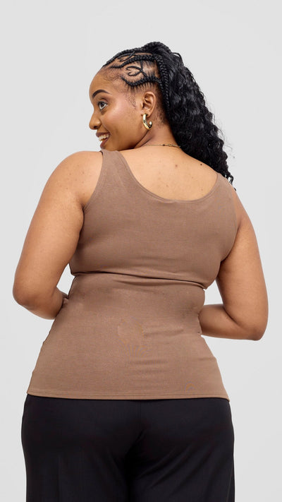 Vivo Basic Tank Top - Dark Taupe - Shopzetu
