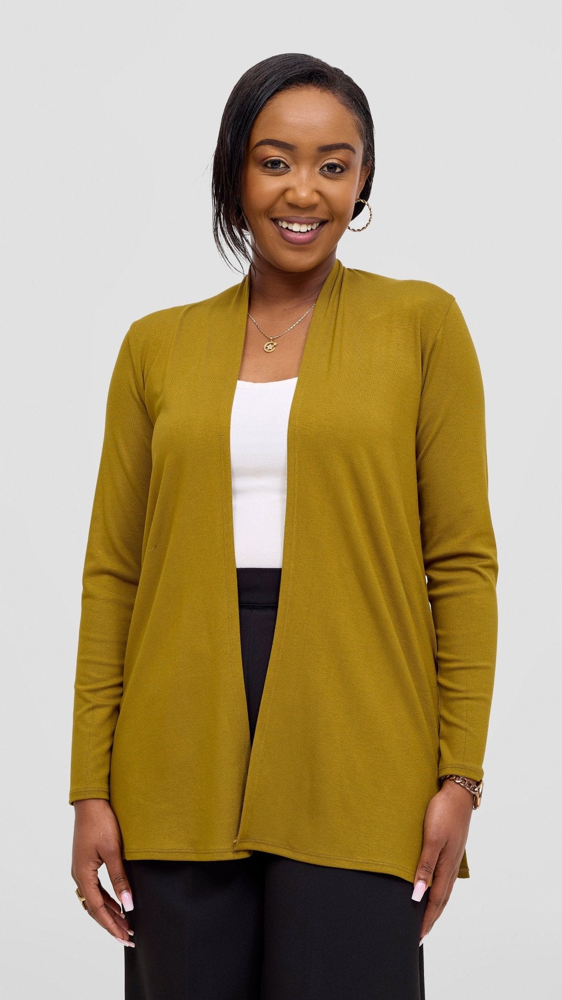 Vivo Leila Short Waterfall - Dark Olive - Shopzetu