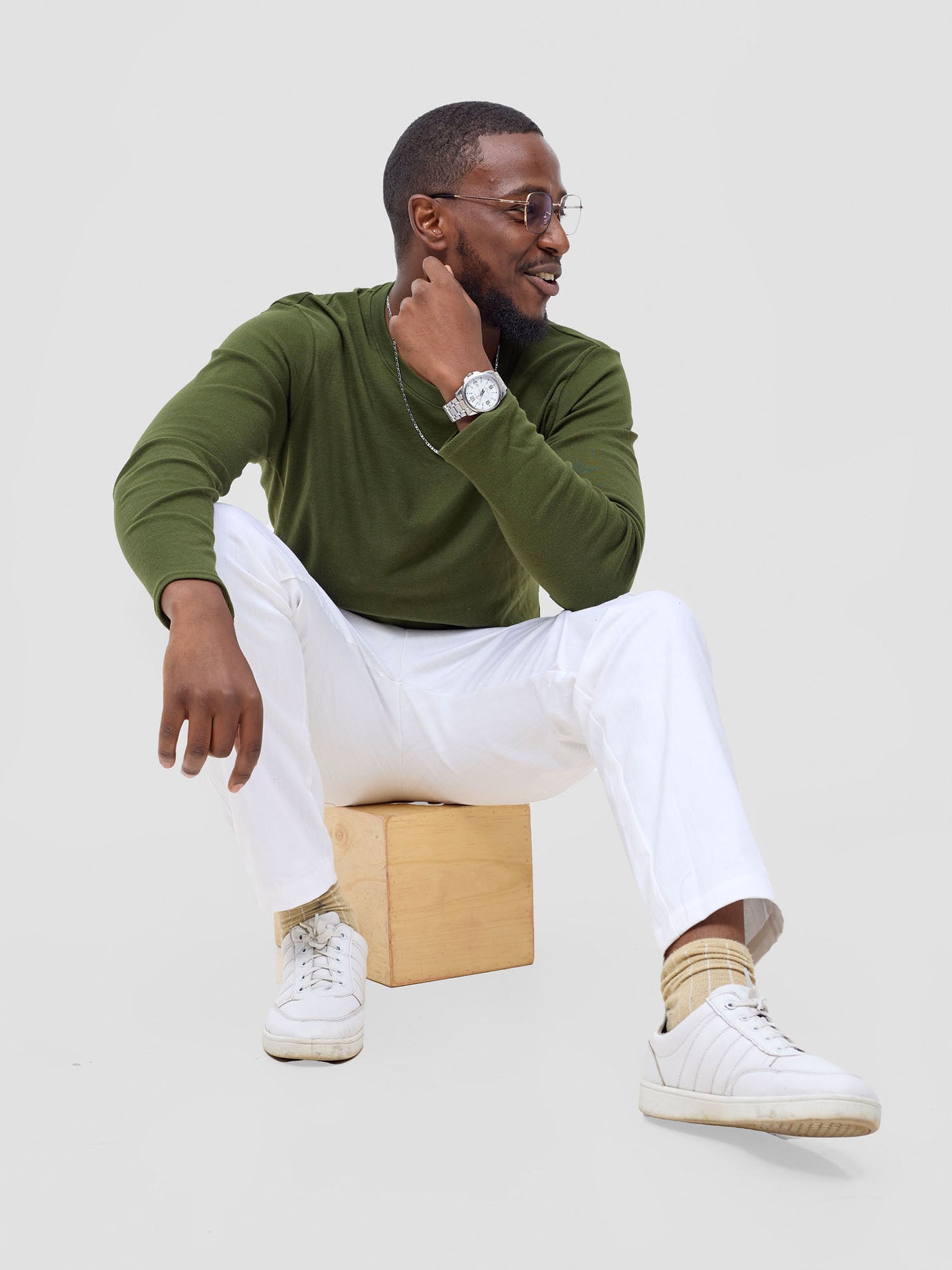 Safari by Vivo Bush Men's Long Sleeve  T-shirt - Hunters Green