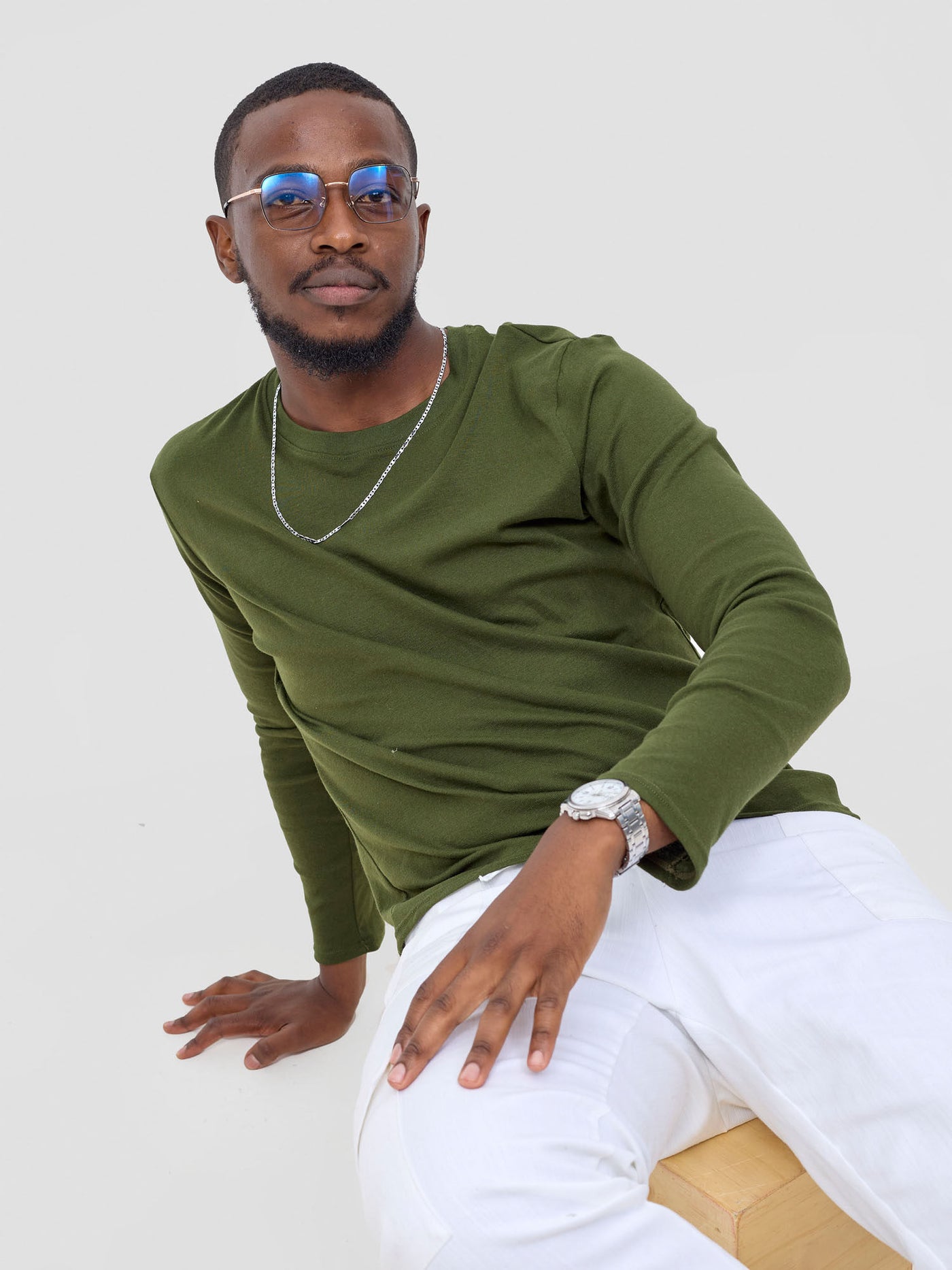 Safari by Vivo Bush Men's Long Sleeve  T-shirt - Hunters Green