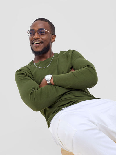 Safari by Vivo Bush Men's Long Sleeve  T-shirt - Hunters Green