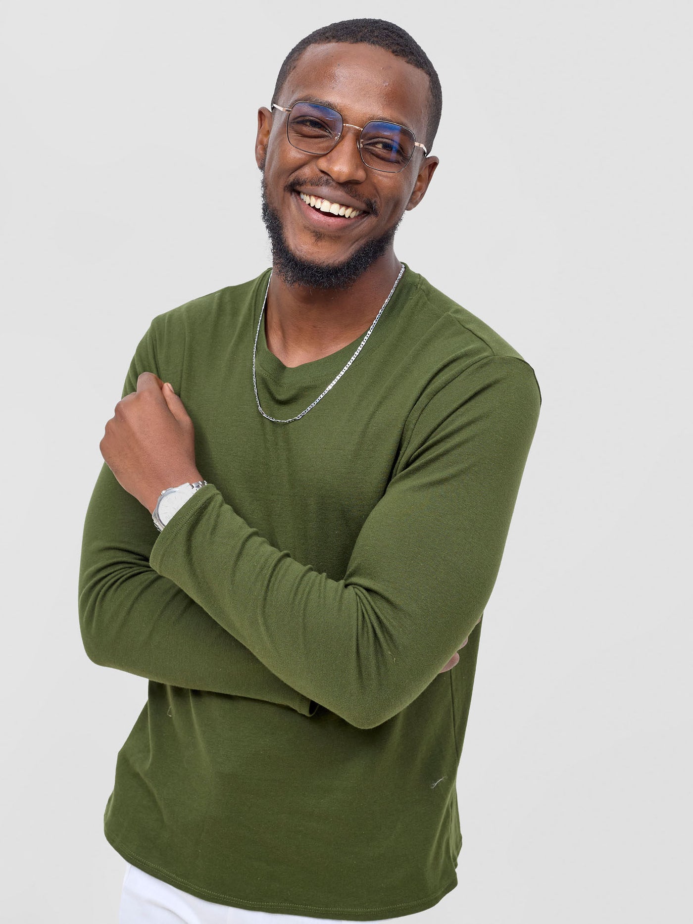 Safari by Vivo Bush Men's Long Sleeve  T-shirt - Hunters Green