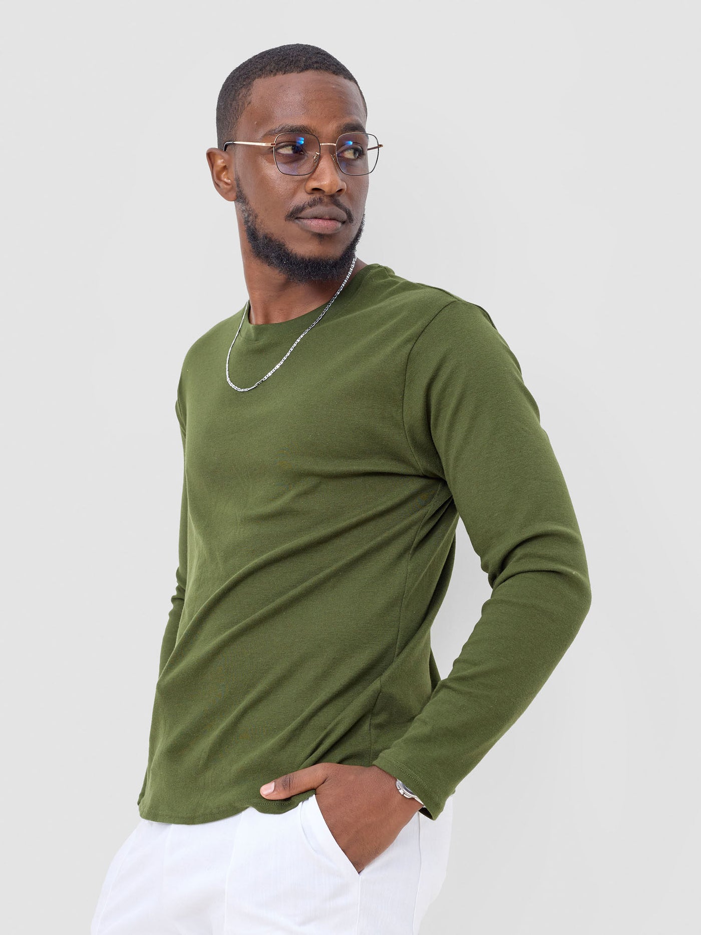 Safari by Vivo Bush Men's Long Sleeve  T-shirt - Hunters Green