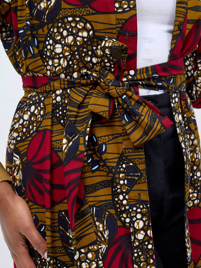 Safari by Vivo Kitenge 3/4 sleeve Maxi Dress - Sipo Print