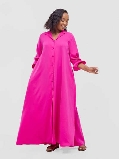 Vivo Hadiya Flounce Sleeve Maxi - Pink