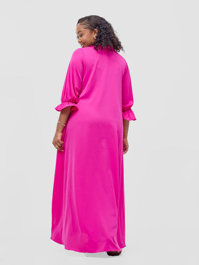 Vivo Hadiya Flounce Sleeve Maxi - Pink