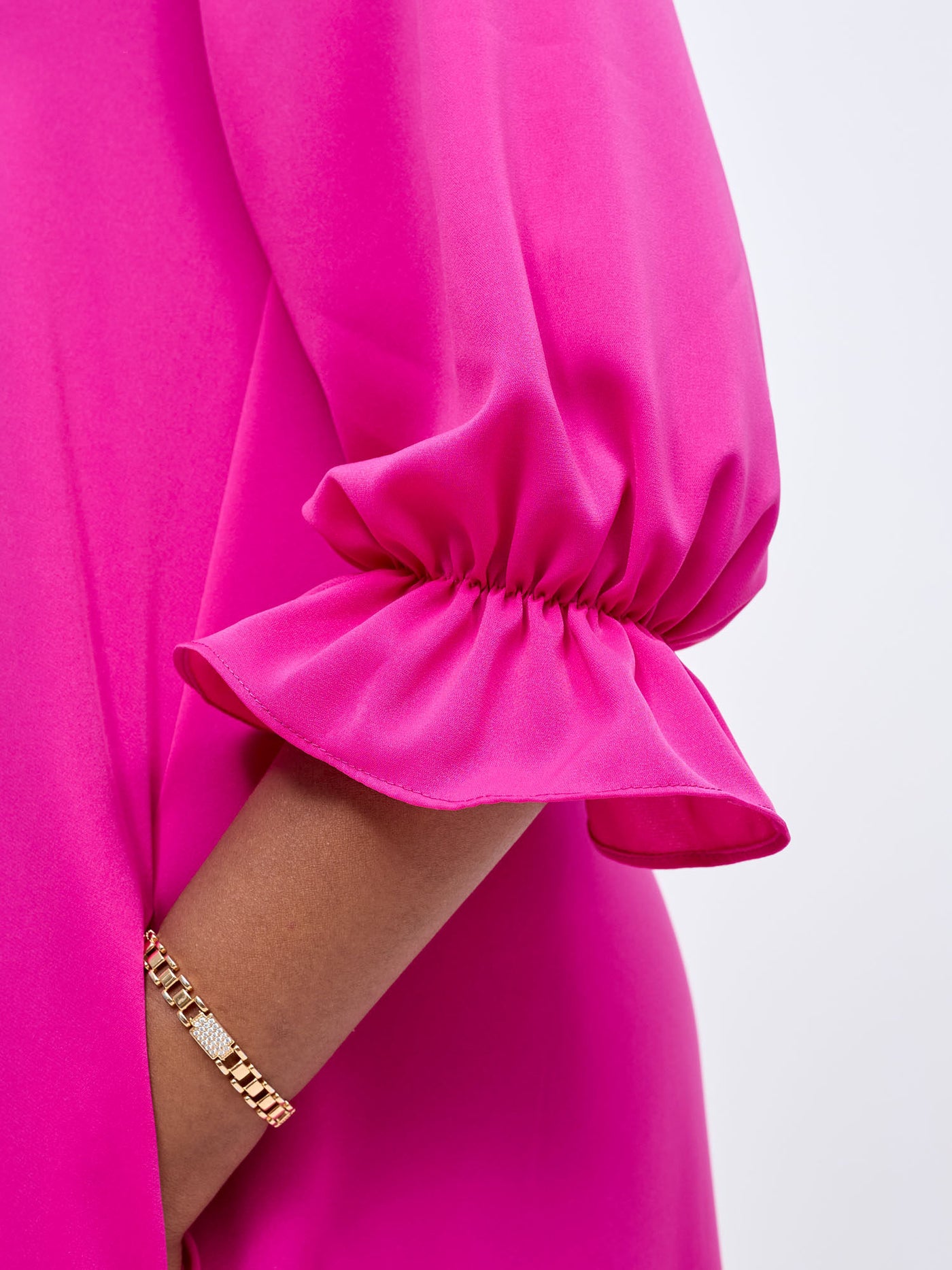 Vivo Hadiya Flounce Sleeve Maxi - Pink