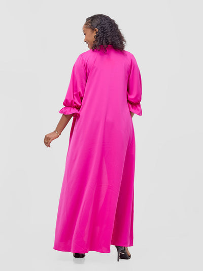Vivo Hadiya Flounce Sleeve Maxi - Pink