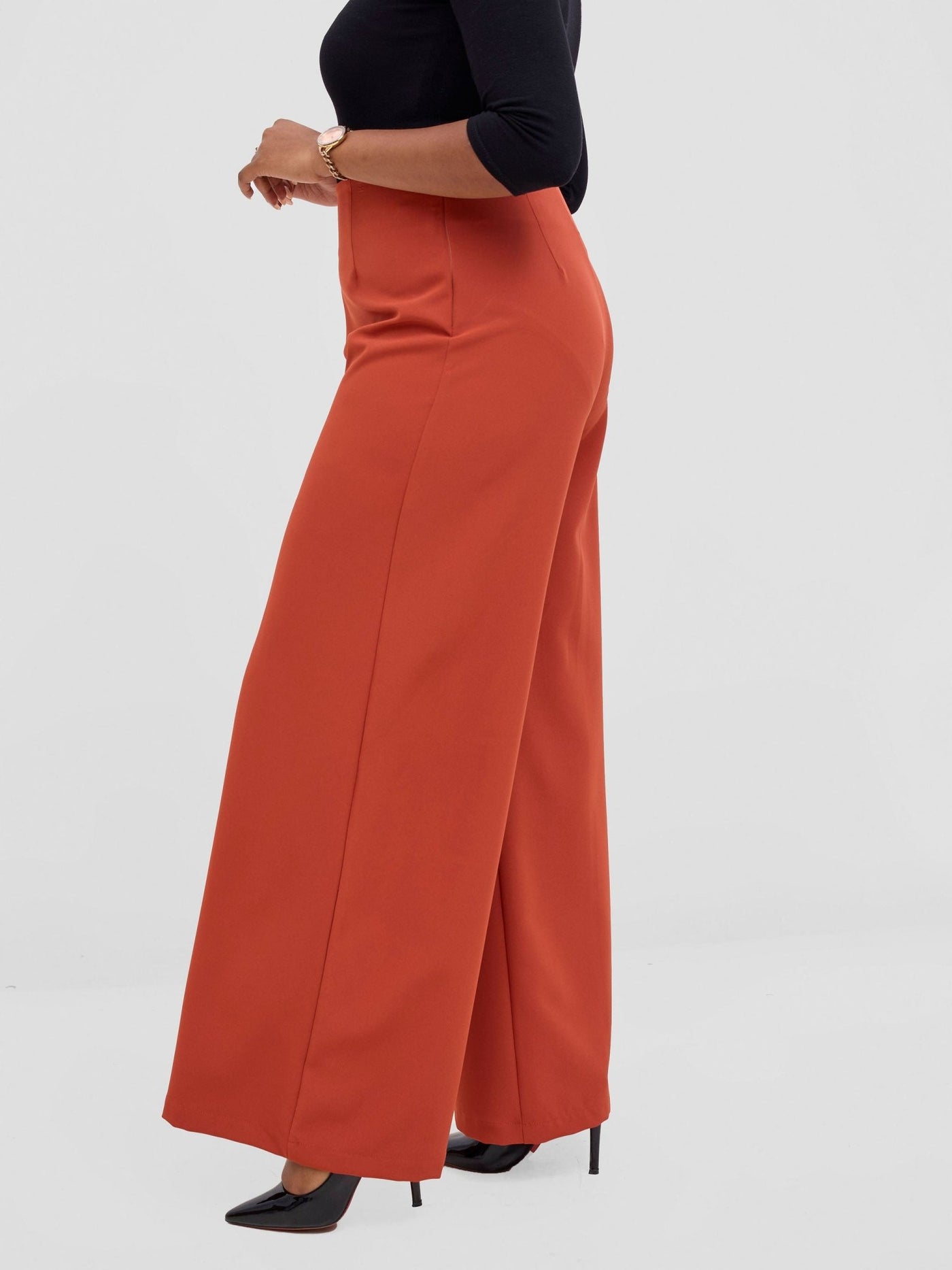 Vivo Tatili Wide Leg Pants - Burnt Orange - Shopzetu