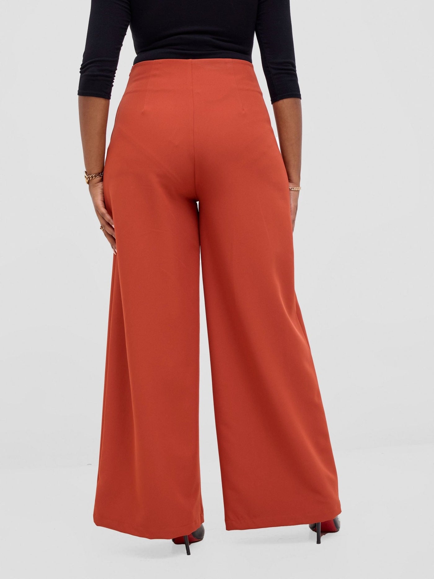 Vivo Tatili Wide Leg Pants - Burnt Orange - Shopzetu