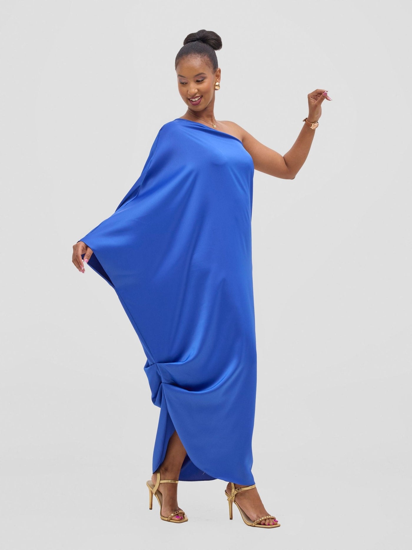 Vivo Yene One Shoulder Kaftan - Royal Blue - Shopzetu