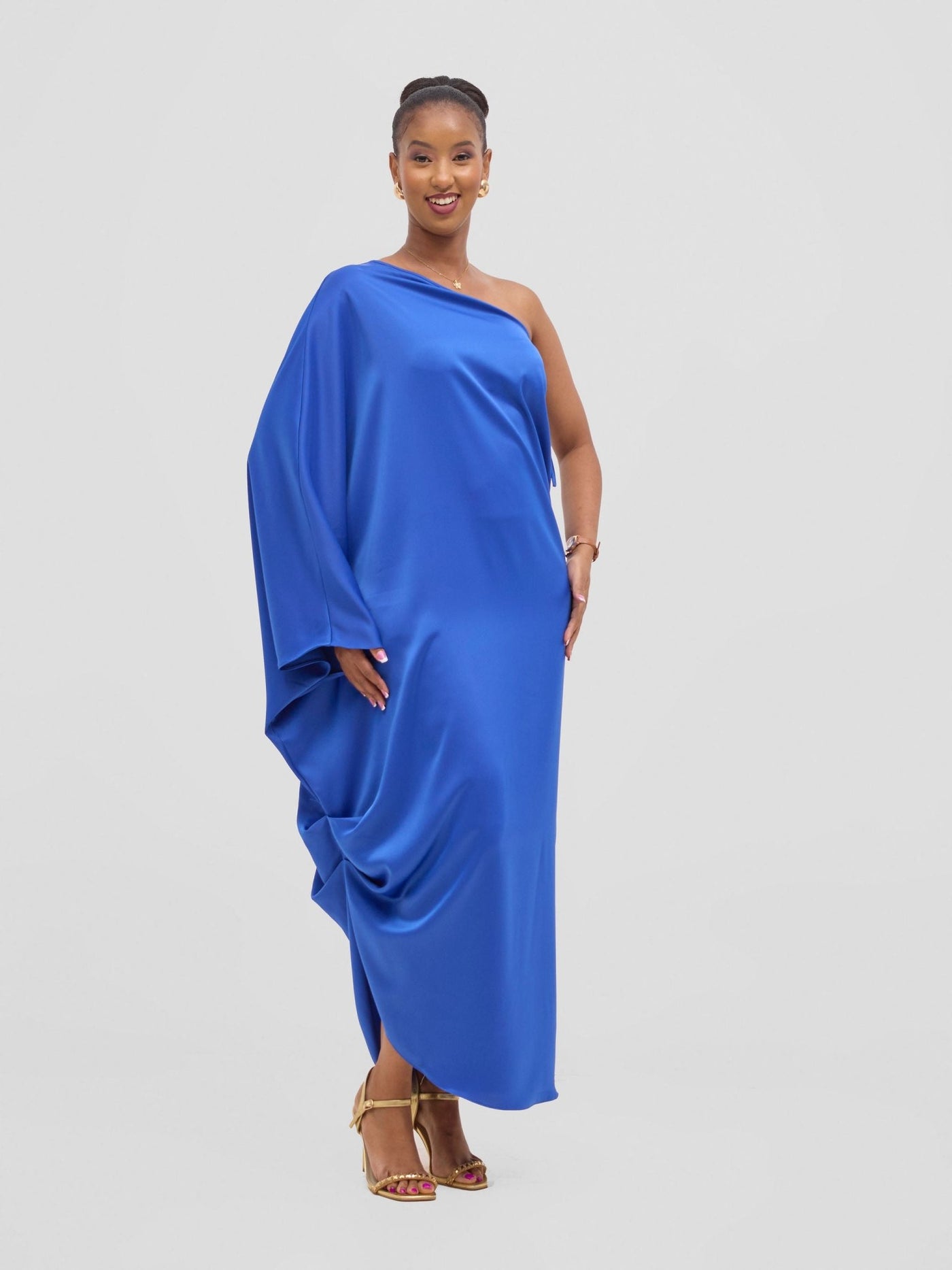 Vivo Yene One Shoulder Kaftan - Royal Blue - Shopzetu