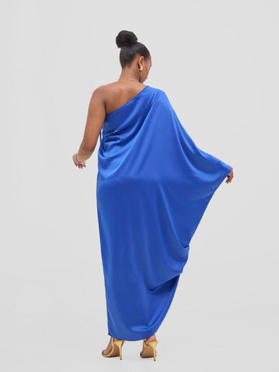 Vivo Yene One Shoulder Kaftan - Royal Blue - Shopzetu