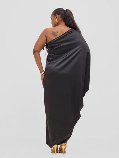 Vivo Yene One Shoulder Kaftan - Black - Shopzetu