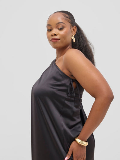 Vivo Yene One Shoulder Kaftan - Black - Shopzetu