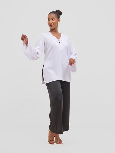 Vivo Yene High Slit Tunic Top - White