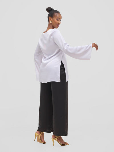 Vivo Seli Wide Leg Pants - Black - Shopzetu
