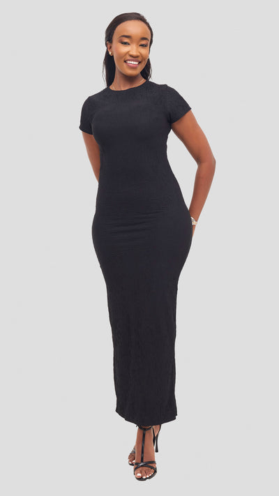 Vivo Kaisa Short Sleeve Maxi Bodycon - Black