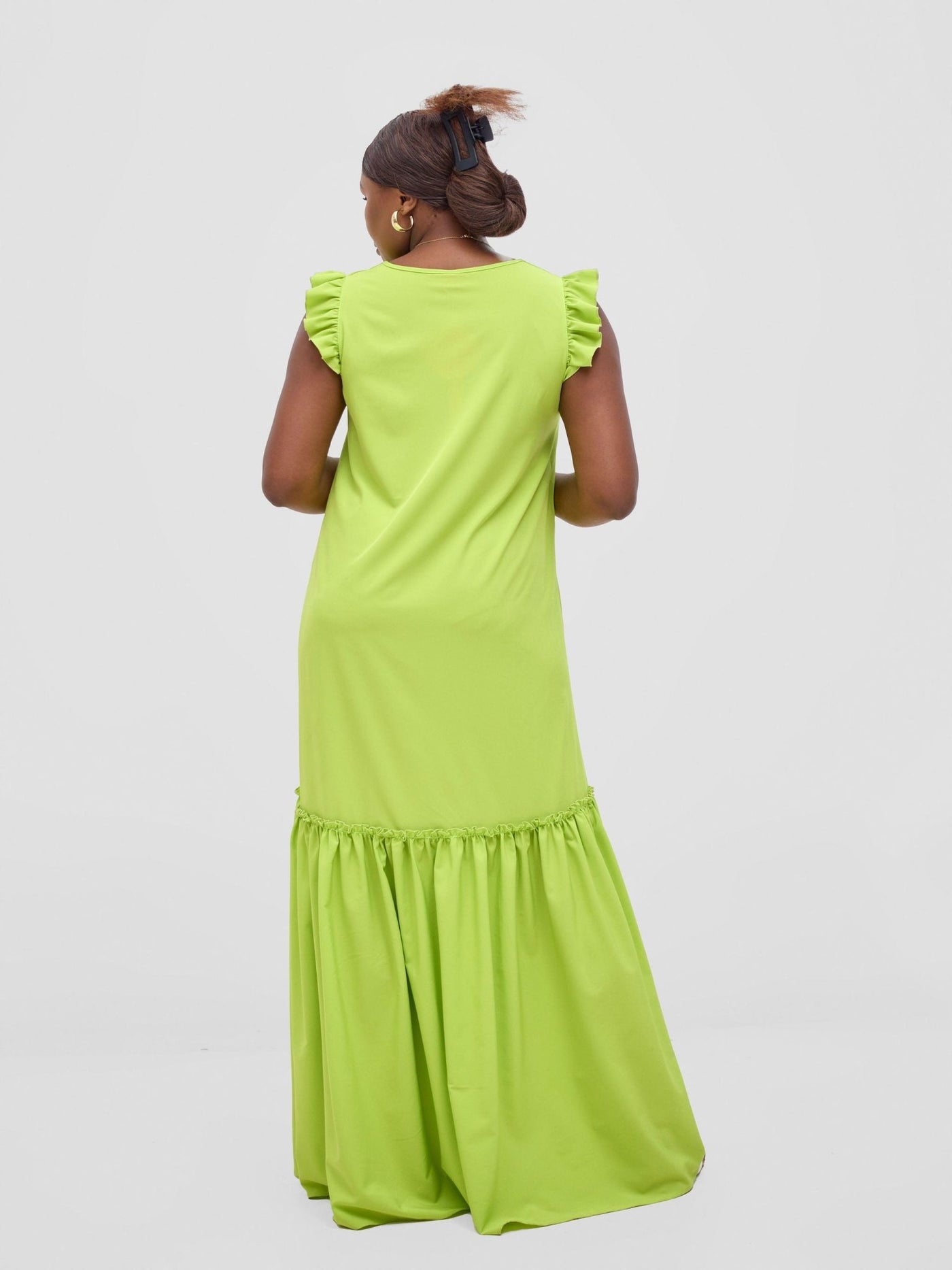 Vivo Nasinka V - Neck Maxi Dress - Lime - Shopzetu