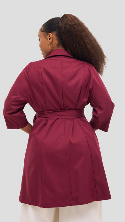 Vivo Aleri Trench Coat Dress - Maroon