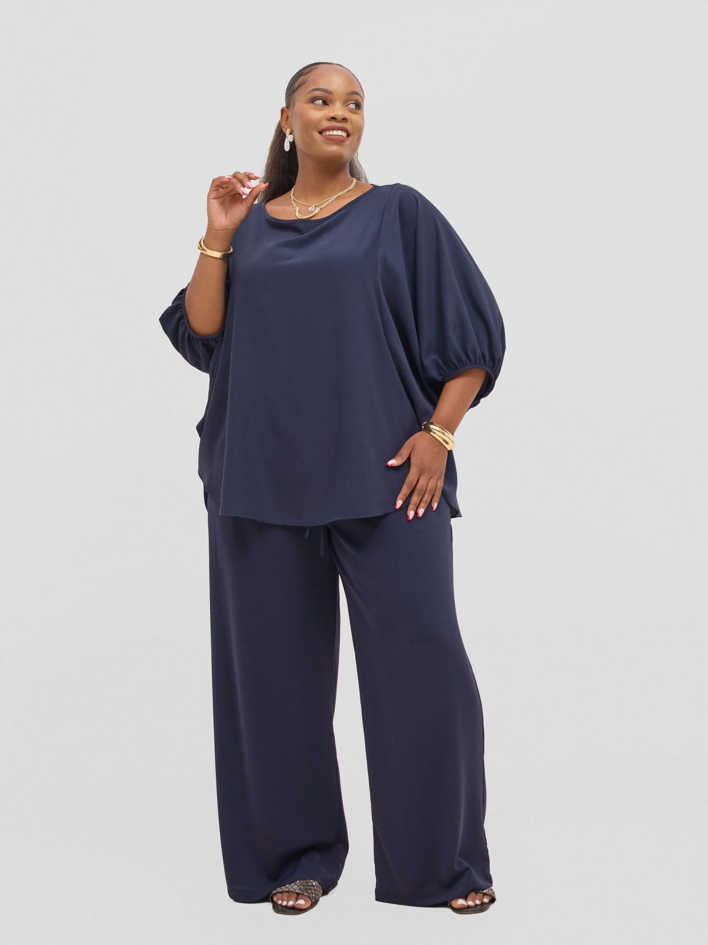 Vivo Seli Wide Top - Navy Blue - Shopzetu