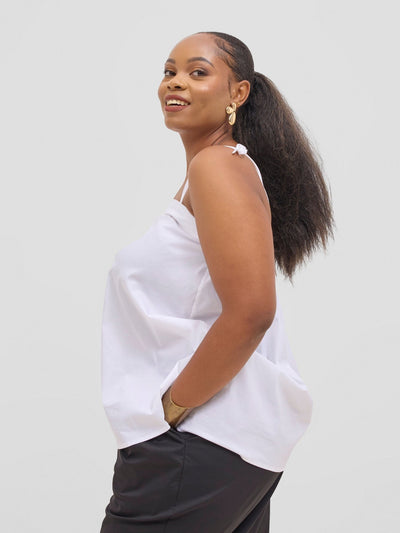 Safari Sizani Strappy Tent Top - White - Shopzetu