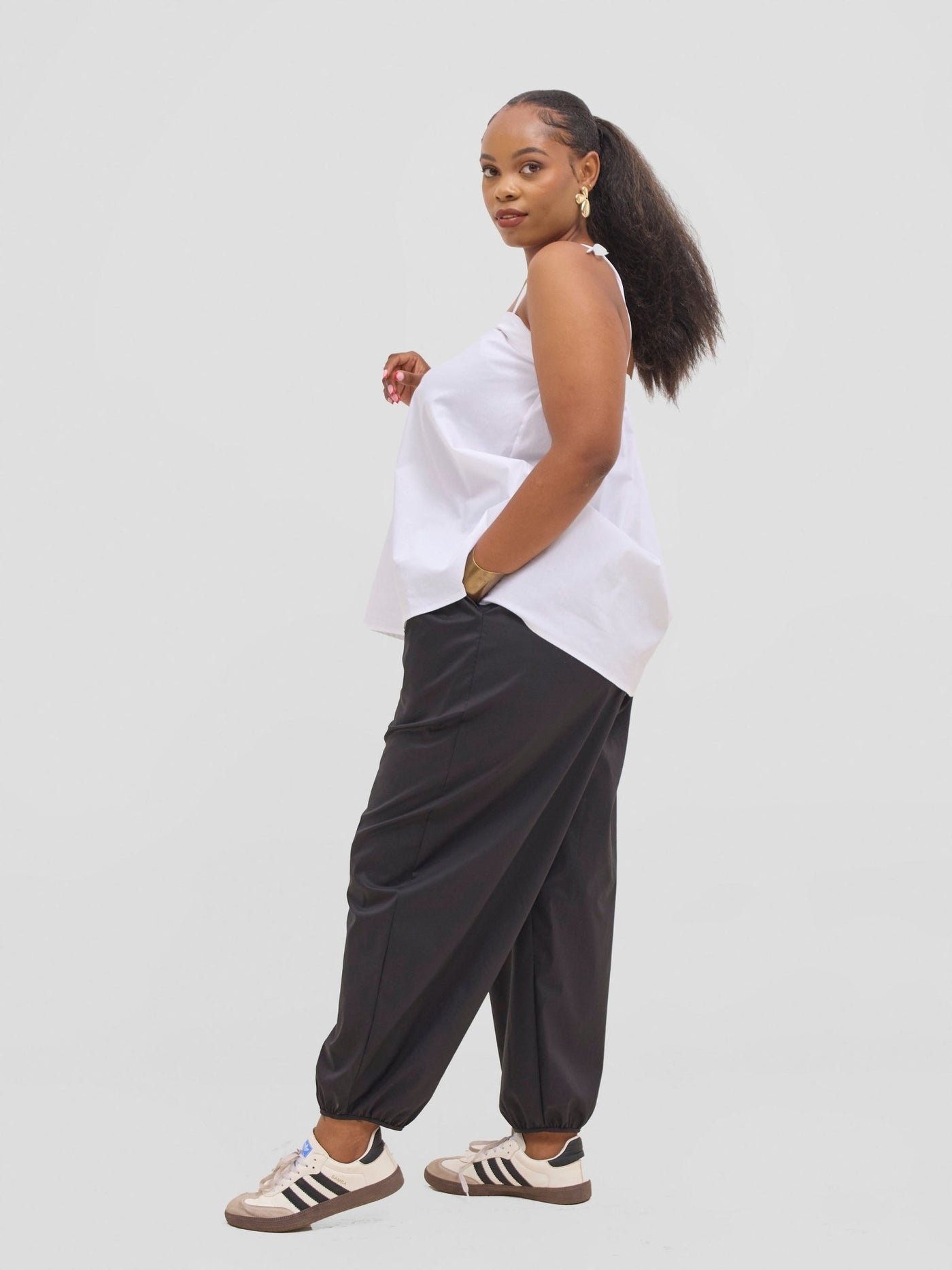 Safari Sizani Strappy Tent Top - White - Shopzetu