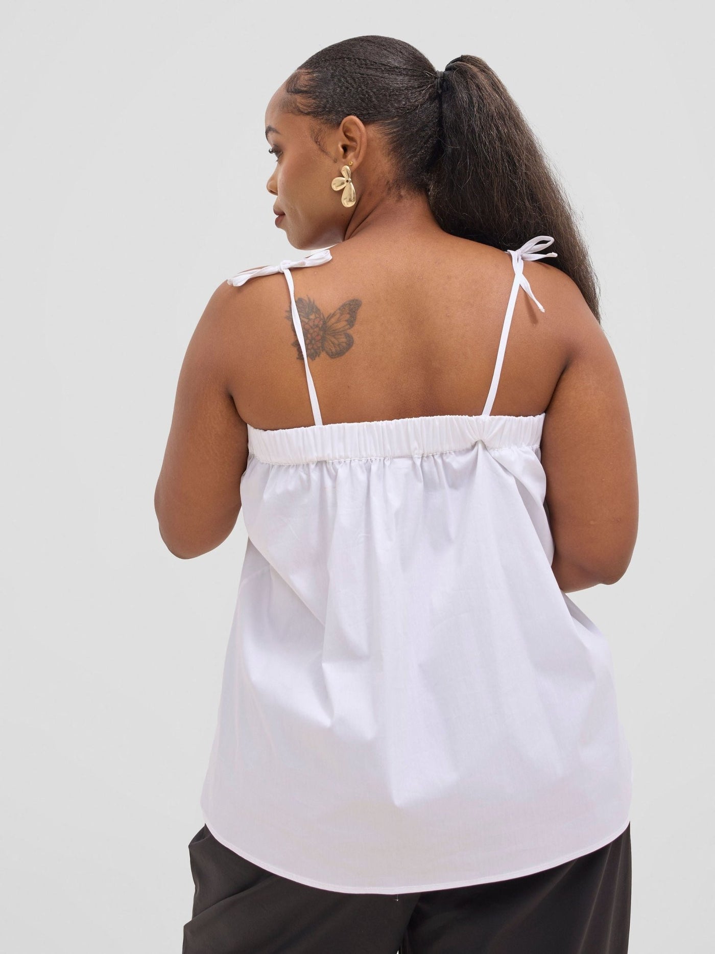 Safari Sizani Strappy Tent Top - White - Shopzetu