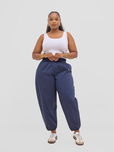 Safari Sizani Barrel Pants - Navy Blue - Shopzetu