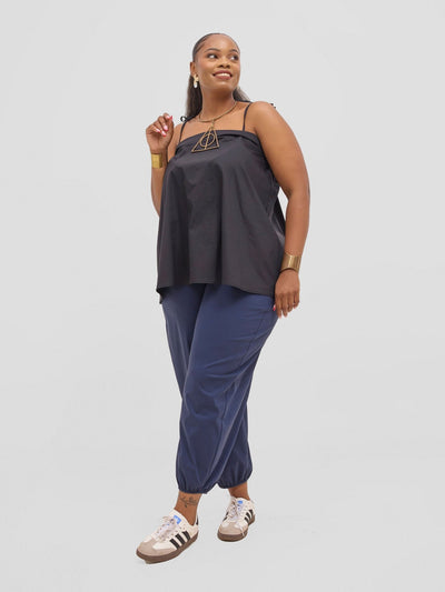 Safari Sizani Strappy Tent Top - Black - Shopzetu