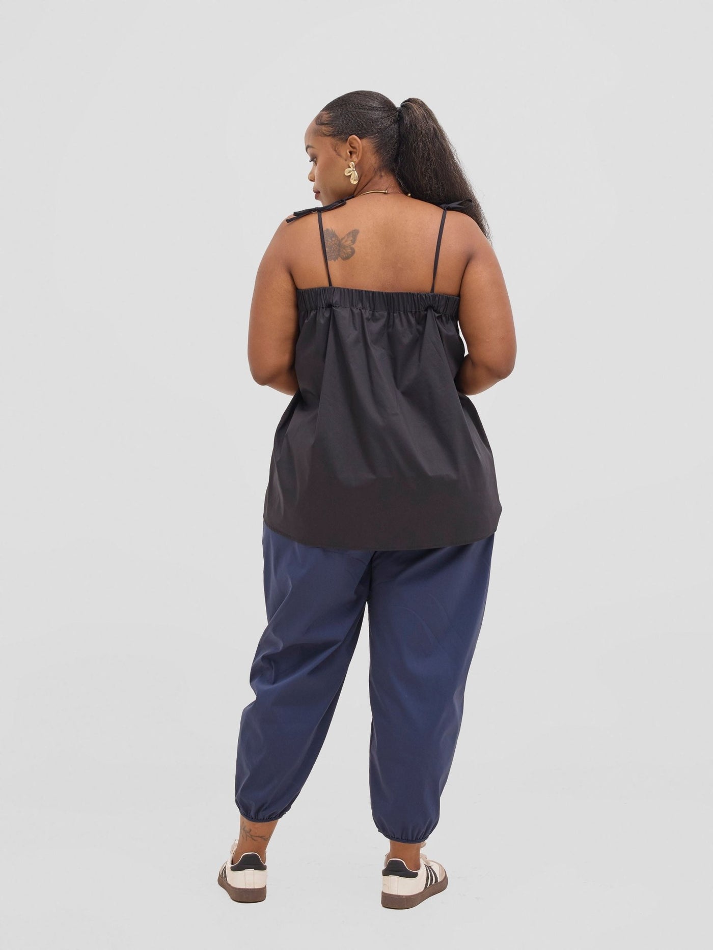 Safari Sizani Strappy Tent Top - Black - Shopzetu