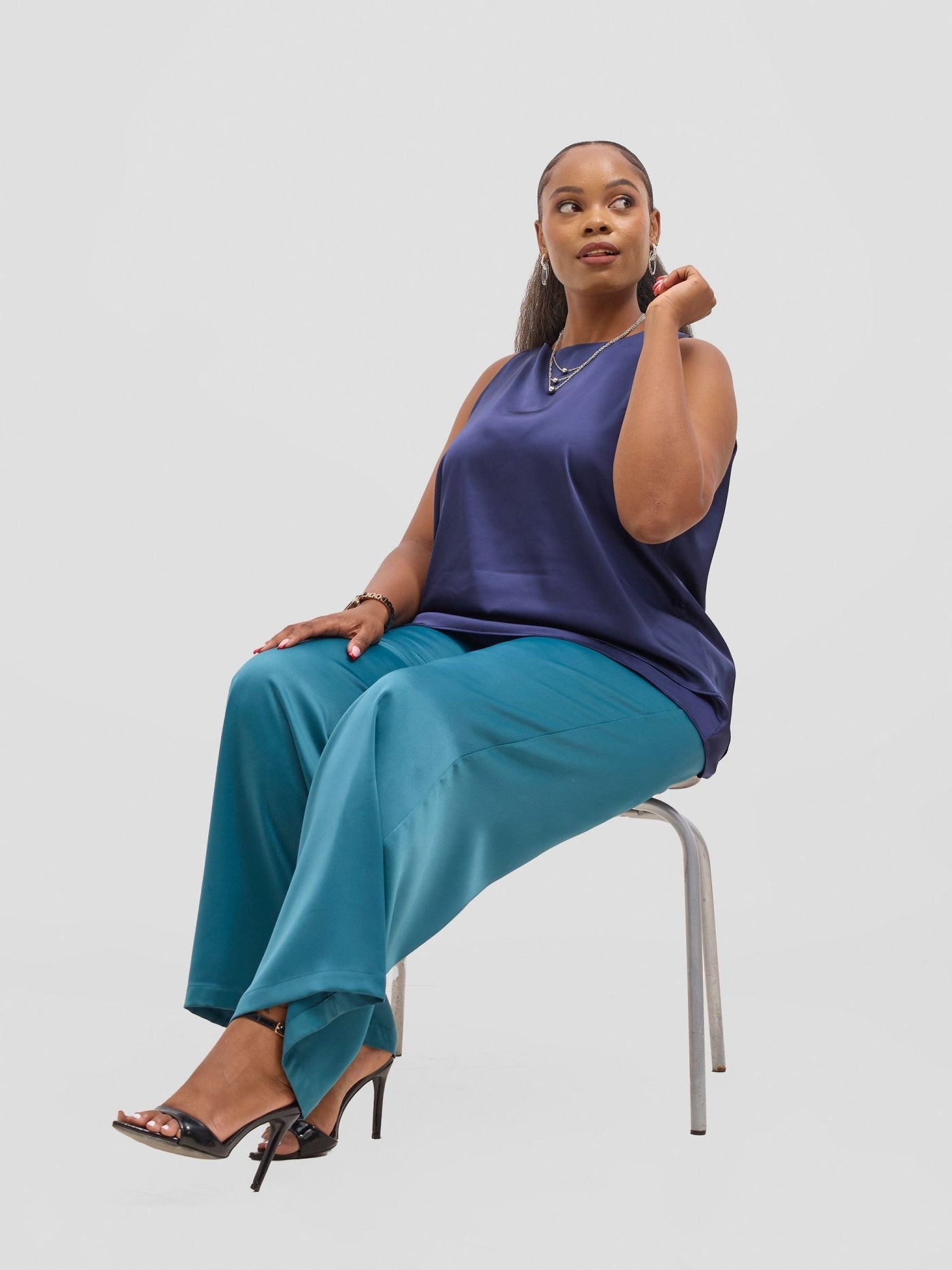 Vivo Yene Wide Leg Pants - Light Teal - Shopzetu