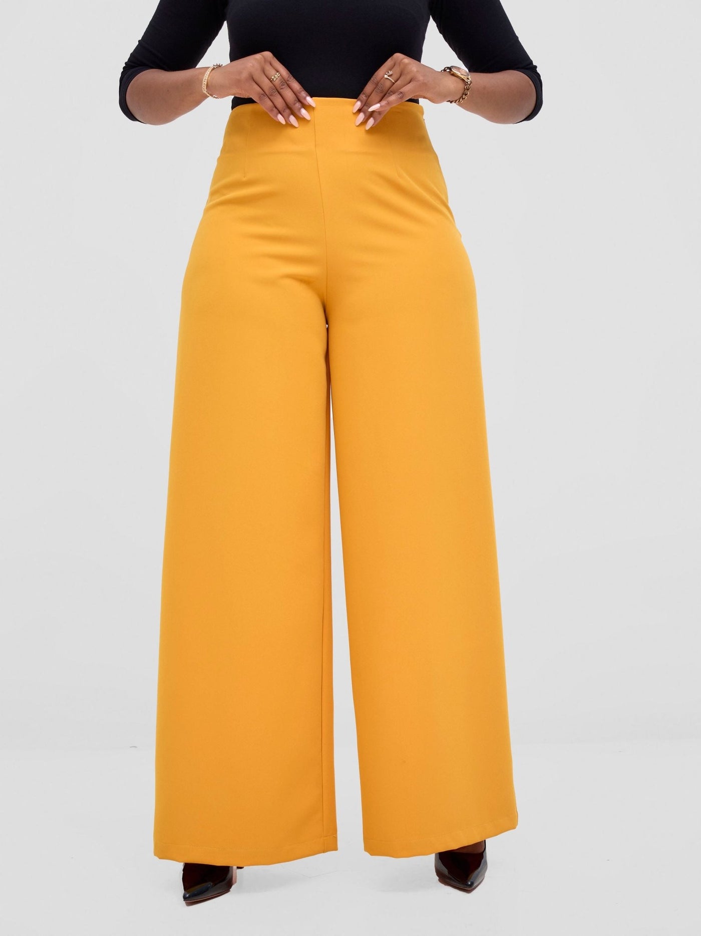 Vivo Tatili Wide Leg Pants - Mustard - Shopzetu