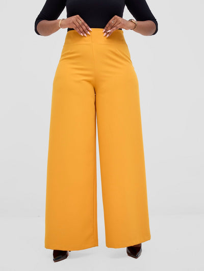 Vivo Tatili Wide Leg Pants - Mustard - Shopzetu