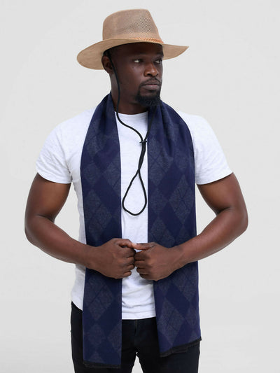 Accessorize With Style Men Cashmere Scarf - Navy Blue - Shopzetu