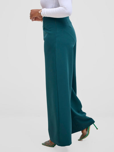 Vivo Tatili Wide Leg Pants - Dark Green - Shopzetu