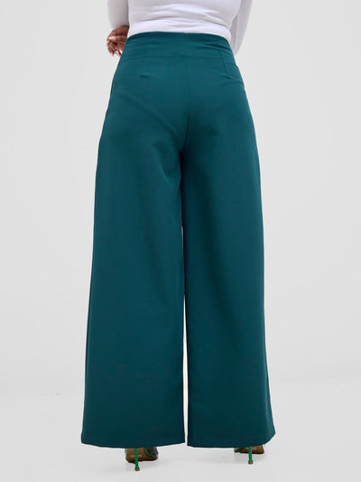 Vivo Tatili Wide Leg Pants - Dark Green - Shopzetu
