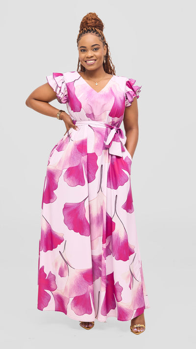 Vivo Nasinka A-Line Maxi Dress - Lilac / Purple Tilla Print