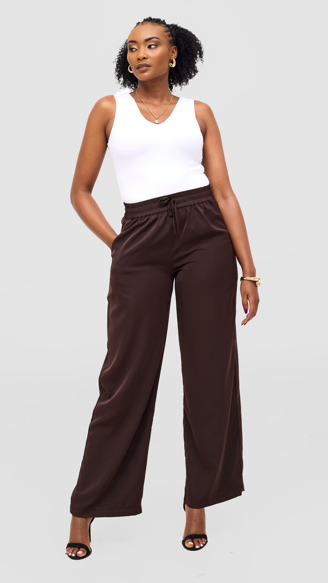 Vivo Ayah Drawstring Pants - Chocolate