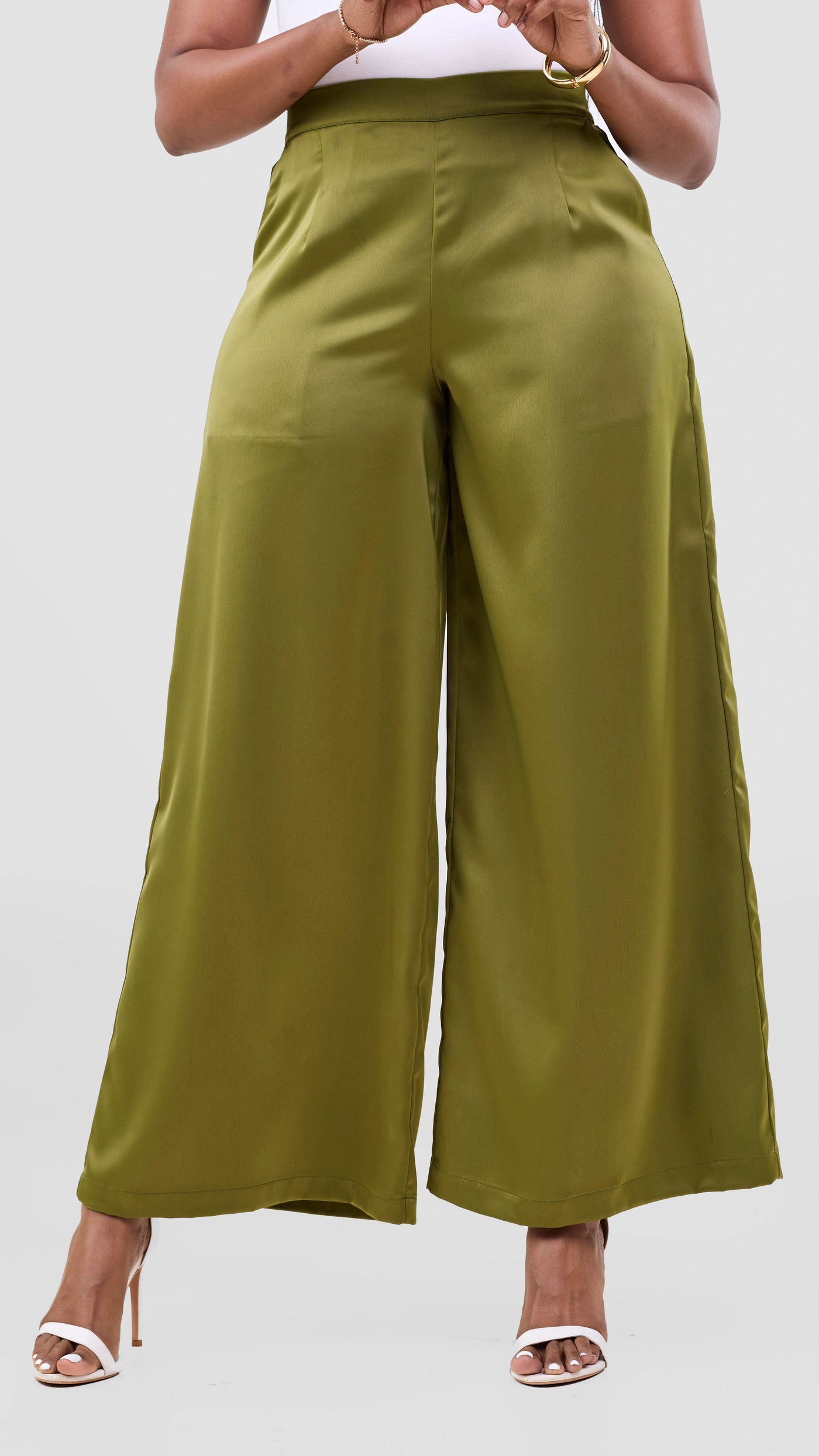 Vivo Essi Wide Leg Pants - Dark Olive