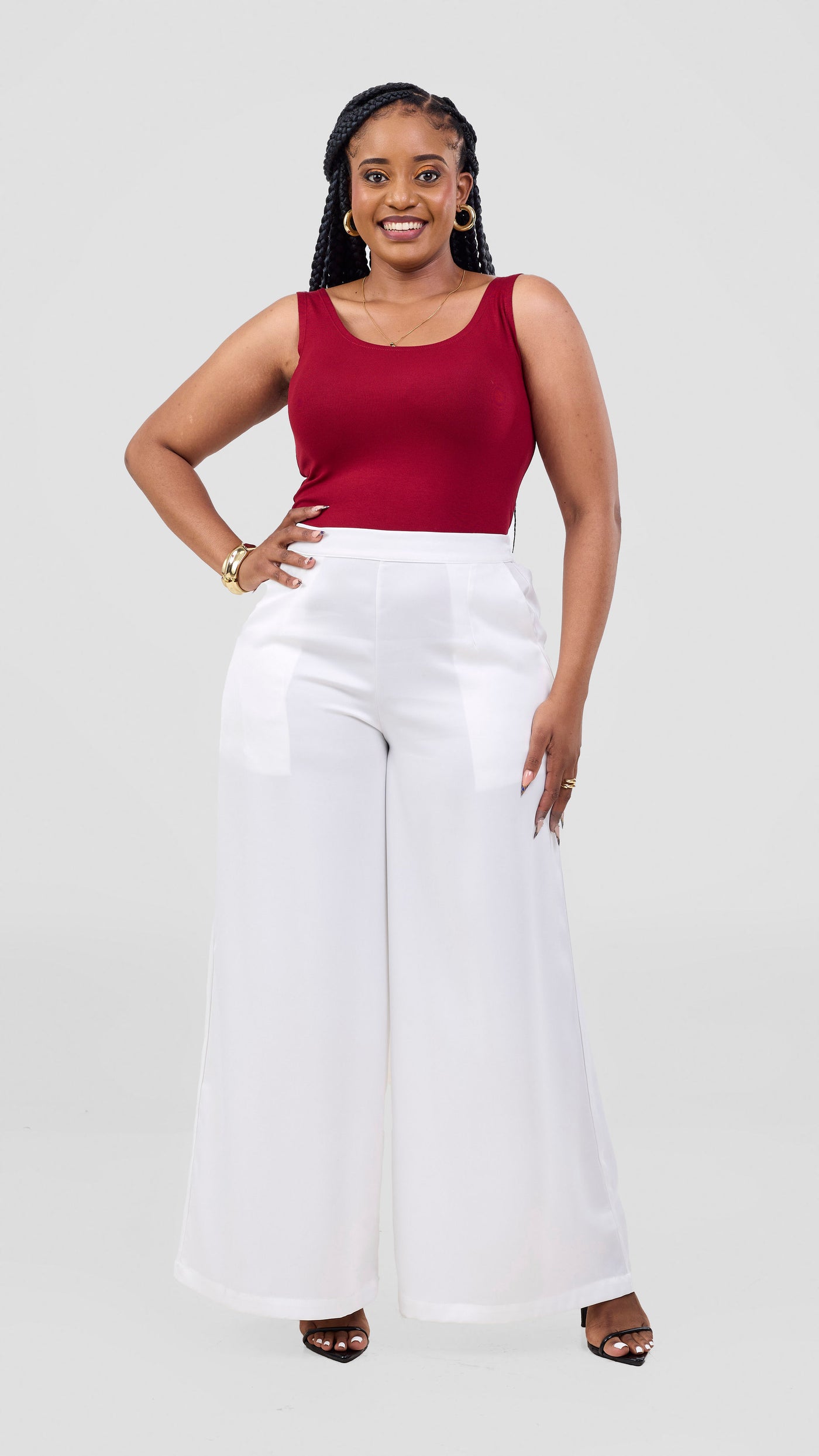 Vivo Essi Wide Leg Pants - White