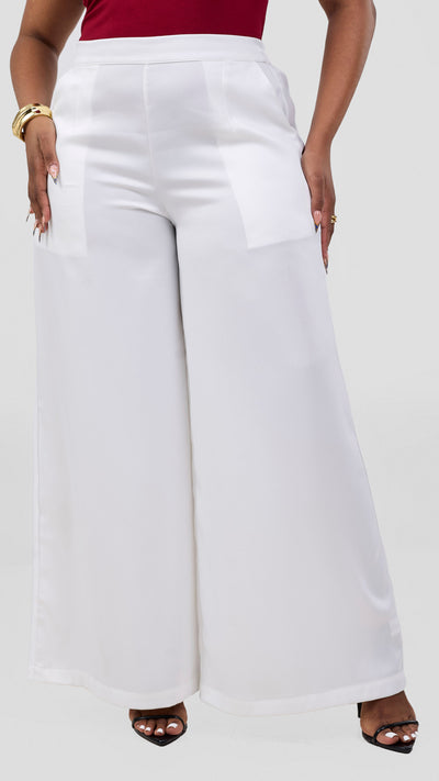 Vivo Essi Wide Leg Pants - White