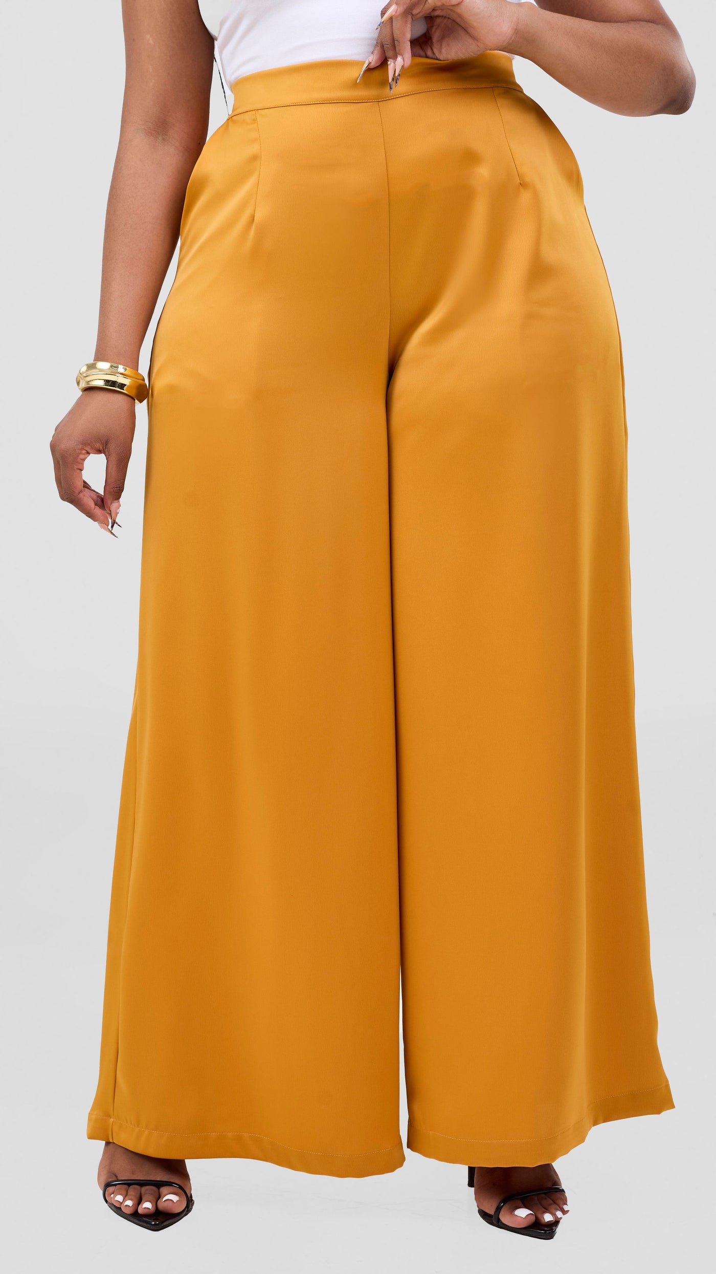 Vivo Essi Wide Leg Pants - Dark Mustard