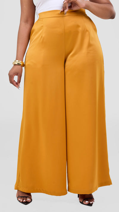 Vivo Essi Wide Leg Pants - Dark Mustard