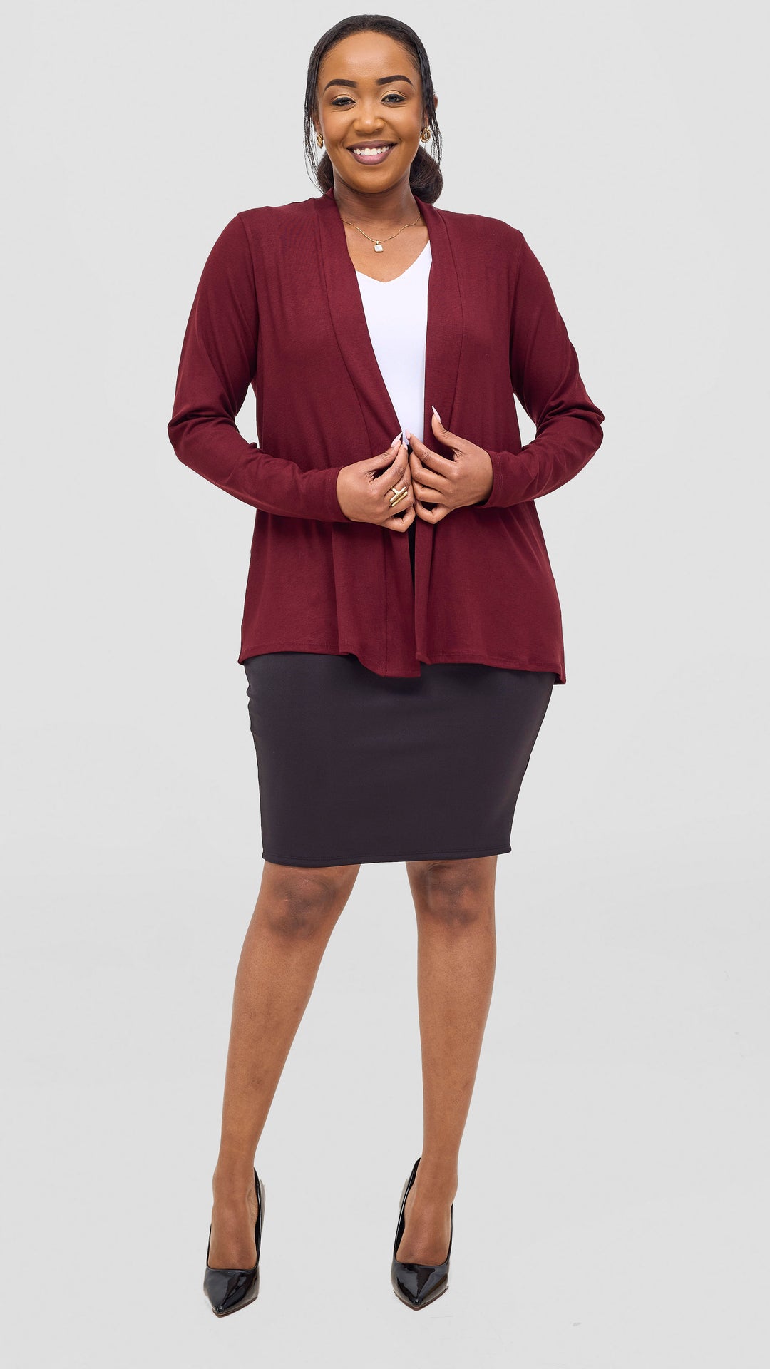 Vivo Everyday Short Waterfall in Jersey - Dark Maroon