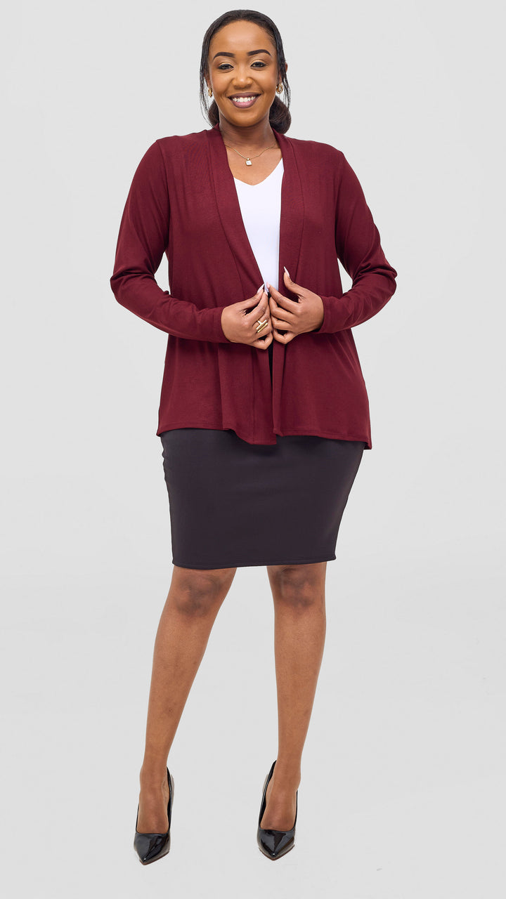 Vivo Everyday Short Waterfall in Jersey - Dark Maroon