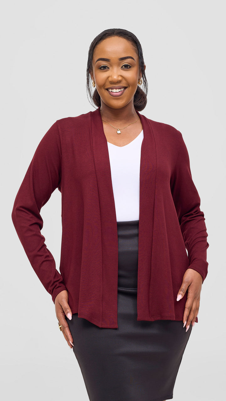 Vivo Everyday Short Waterfall in Jersey - Dark Maroon