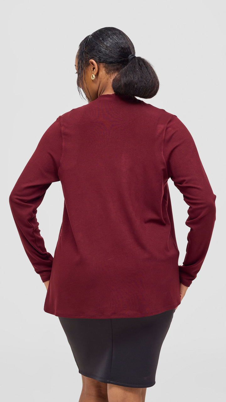Vivo Everyday Short Waterfall in Jersey - Dark Maroon