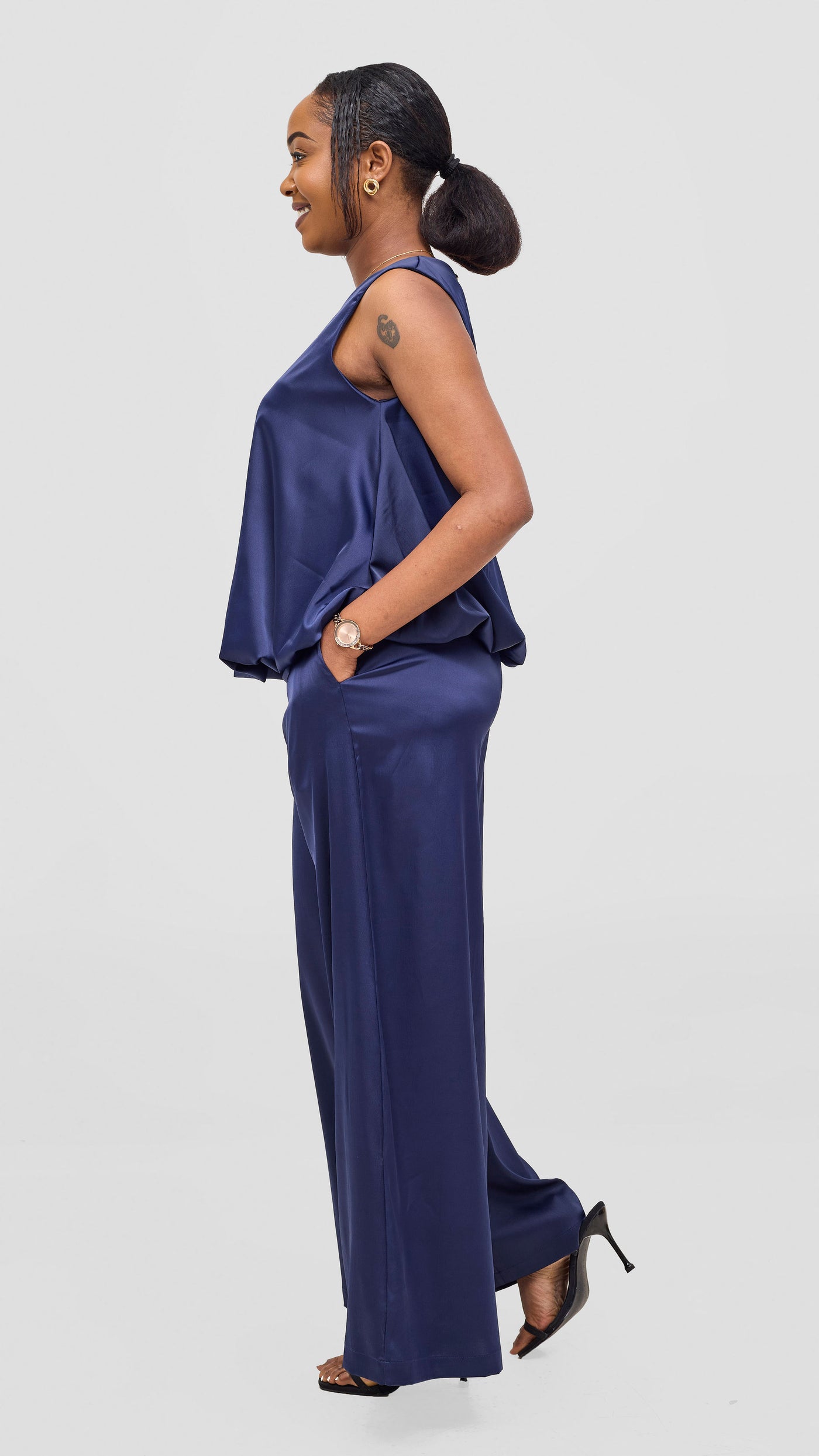 Vivo Iyana Wide Leg Pants - Navy