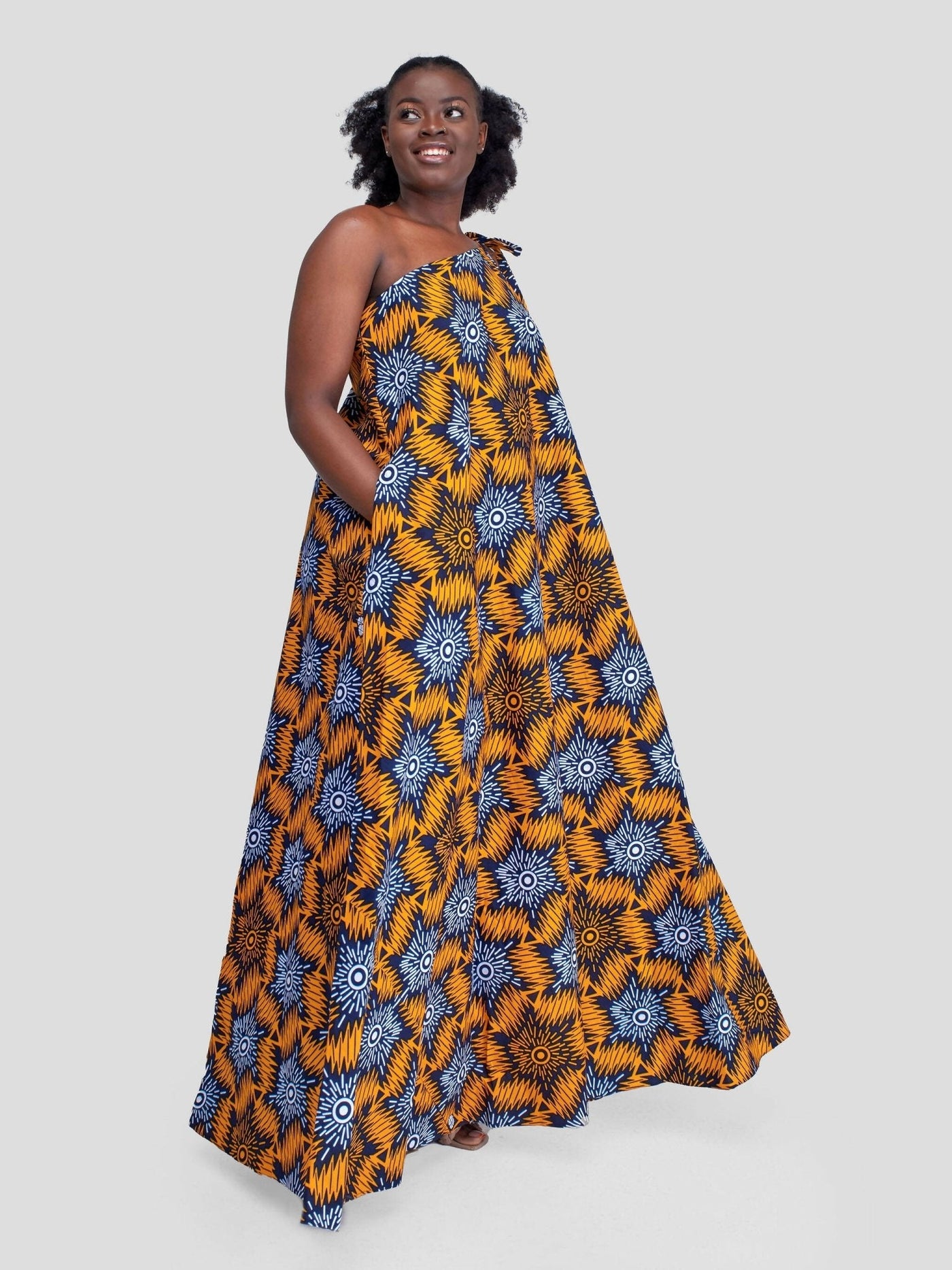 Izulu Malkia Dress - Yellow Print - Shopzetu